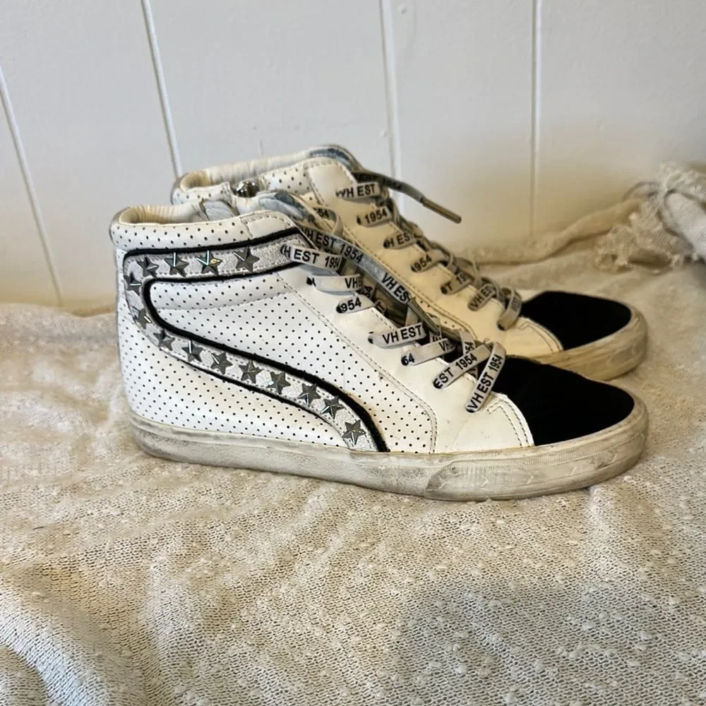 VINTAGE HAVANA Gadol High Top Sneaker Shoes Black White Women's 10